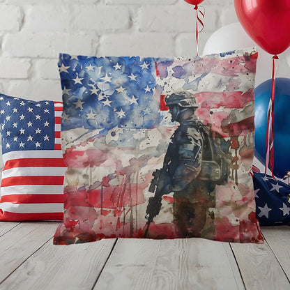 American Soldier Patriotic Indoor-Outdoor-Pillow Home Decor