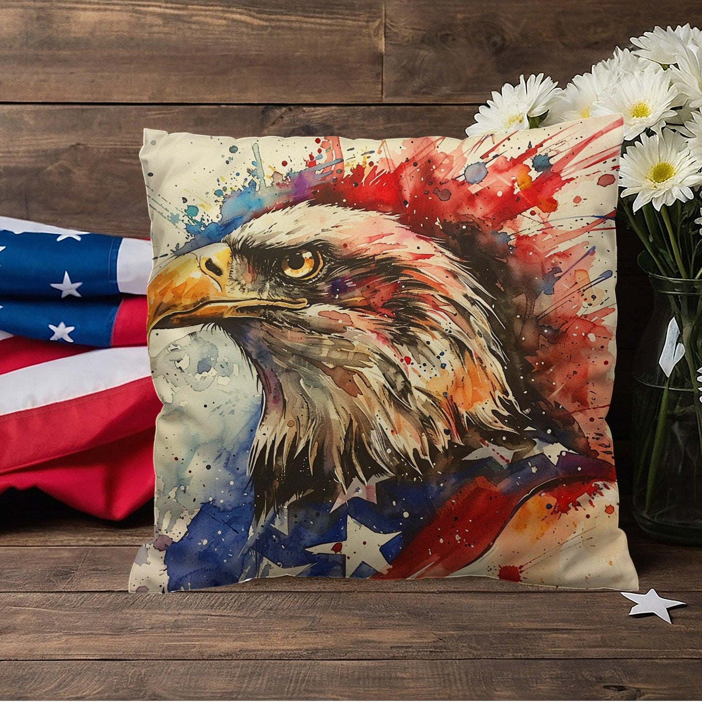 Patriotic Eagle Home Decor Indoor-Outdoor Pillow