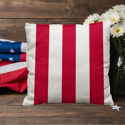 American Flag Stars and Stripes Patriotic Indoor-Outdoor Pillow