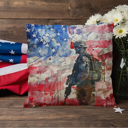 American Soldier Patriotic Indoor-Outdoor-Pillow Home Decor