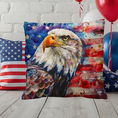 Eagle with American Flag Patriotic Indoor/Outdoor Pillow Decor