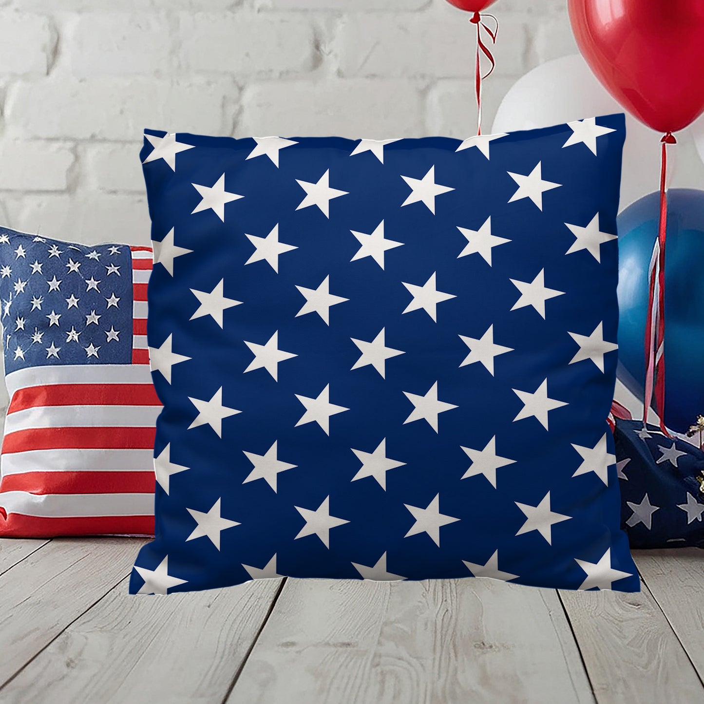 American Flag Stars and Stripes Patriotic Indoor-Outdoor Pillow