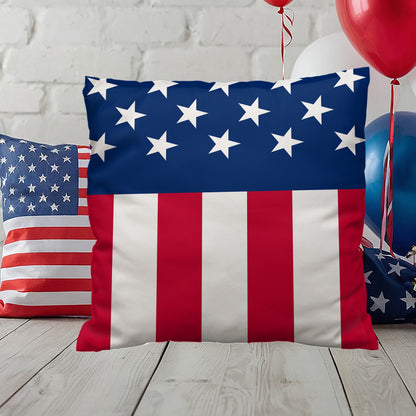 American Flag Patriotic Home Decor Indoor-Outdoor Polyester Printed Pillow