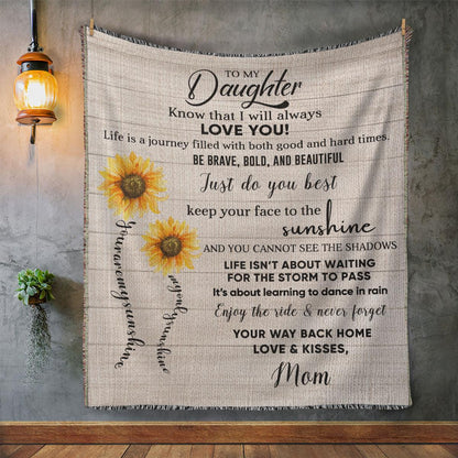 Keepsake Daughter Gift - Know that I Will Always Love You - Heirloom Woven Cotton Blanket - Mallard Moon Gift Shop