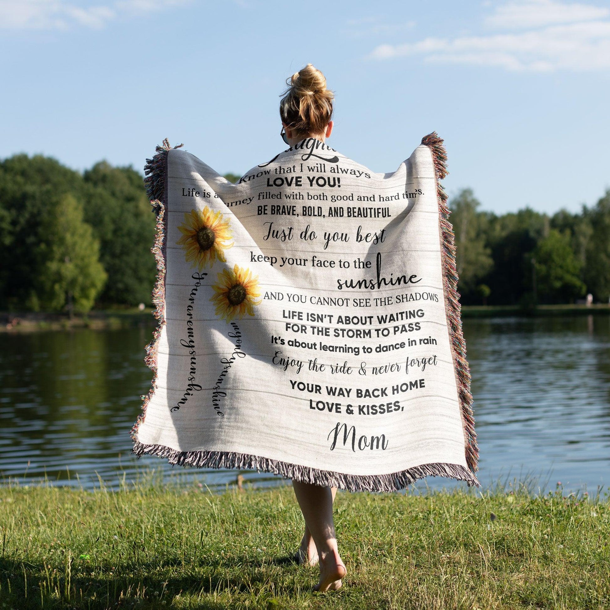 Keepsake Daughter Gift - Know that I Will Always Love You - Heirloom Woven Cotton Blanket - Mallard Moon Gift Shop