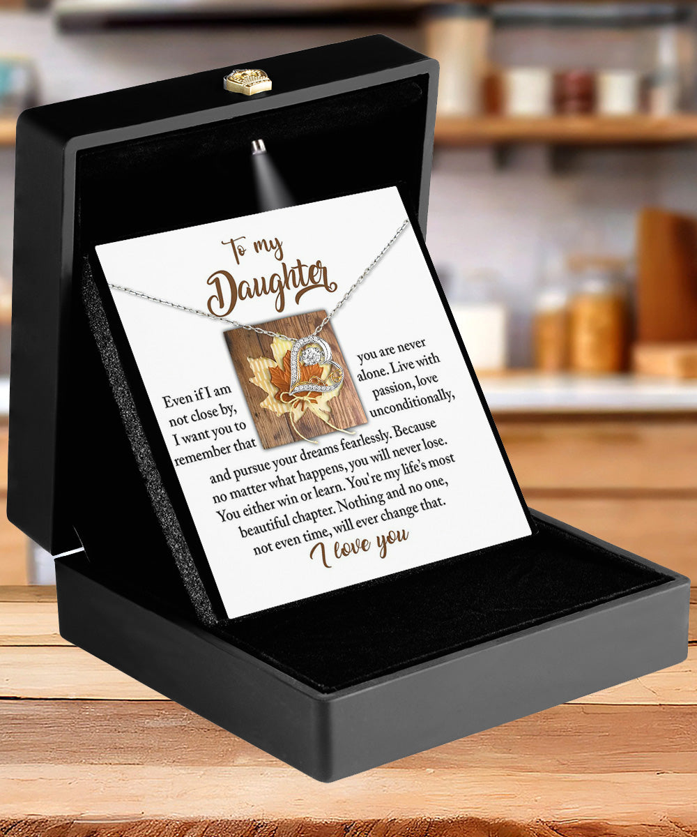 Daughter Birthday, Graduation, Christmas Inspirational Gift  - Live With Passion - Love Dancing Heart Pendant Necklace