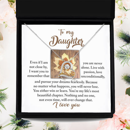 Daughter Birthday, Graduation, Christmas Inspirational Gift  - Live With Passion - Love Dancing Heart Pendant Necklace