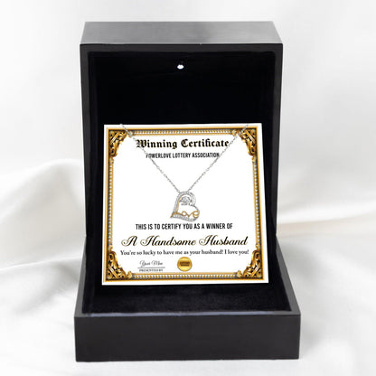 Wife Wedding Day, Anniversary, Birthday Gift - Winning Certificate - Love Dancing Heart Pendant Necklace