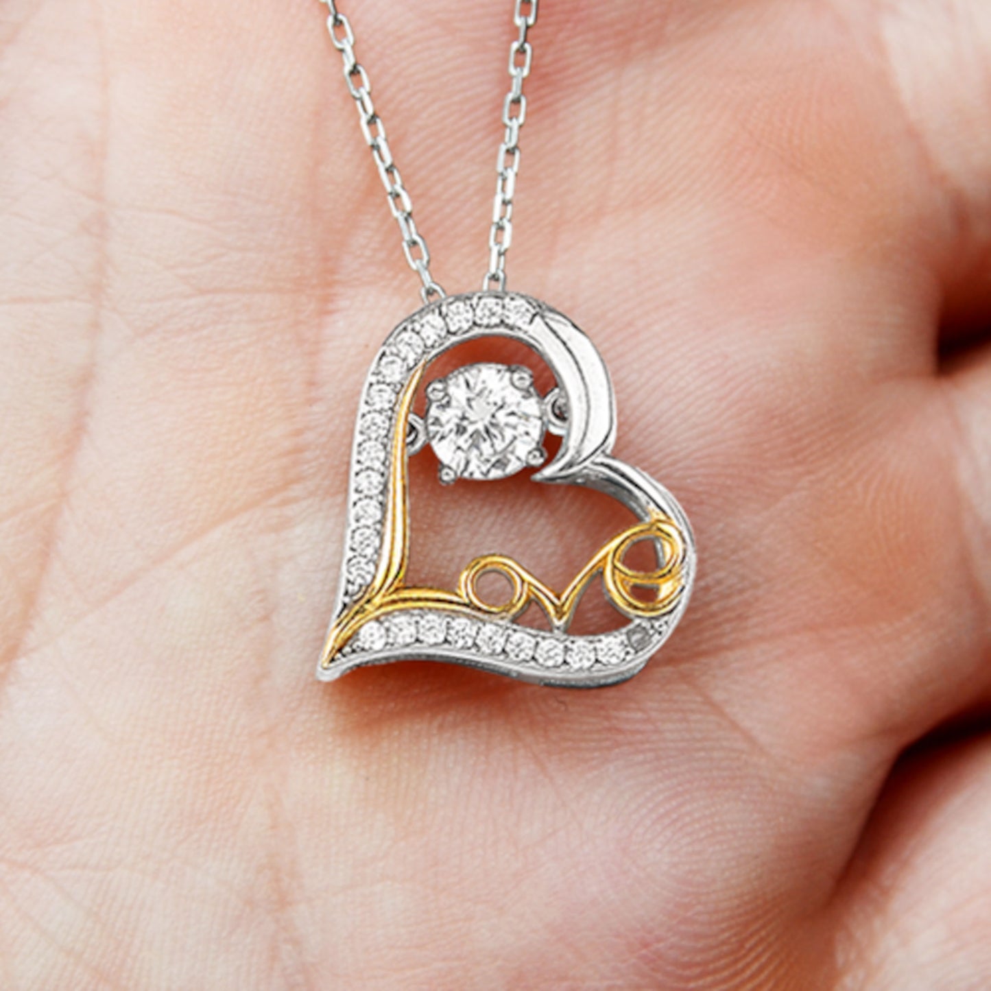 Apology Gift for Girlfriend, Wife, Soulmate - Sorry, Every Chance - Love Dancing Heart Pendant Necklace