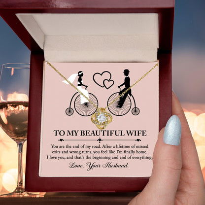 Wife Wedding Day Gift - I'm Finally Home Love Knot Pendant Necklace