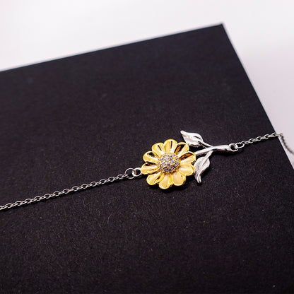 Mother-In-Law Gifts, Remember, you will never lose. You will either WIN or LEARN, Keepsake Sunflower Bracelet Birthday Christmas Gifts Ideas