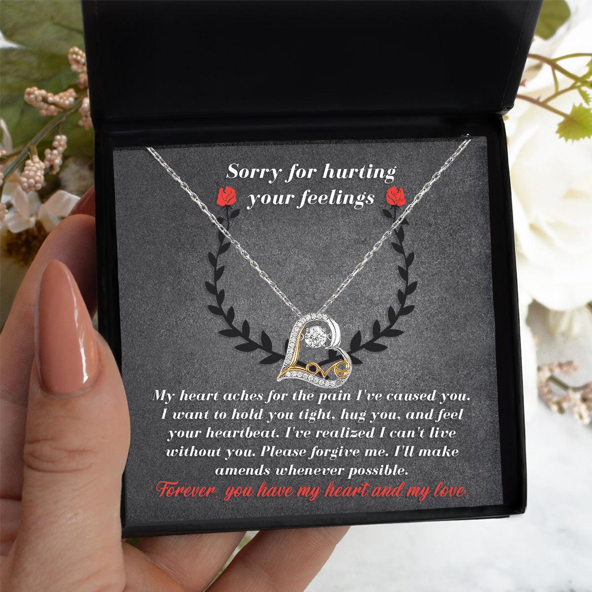 Apology Gift for Girlfriend, Wife, Soulmate - Sorry, Make Amends - Love Dancing Heart Pendant Necklace