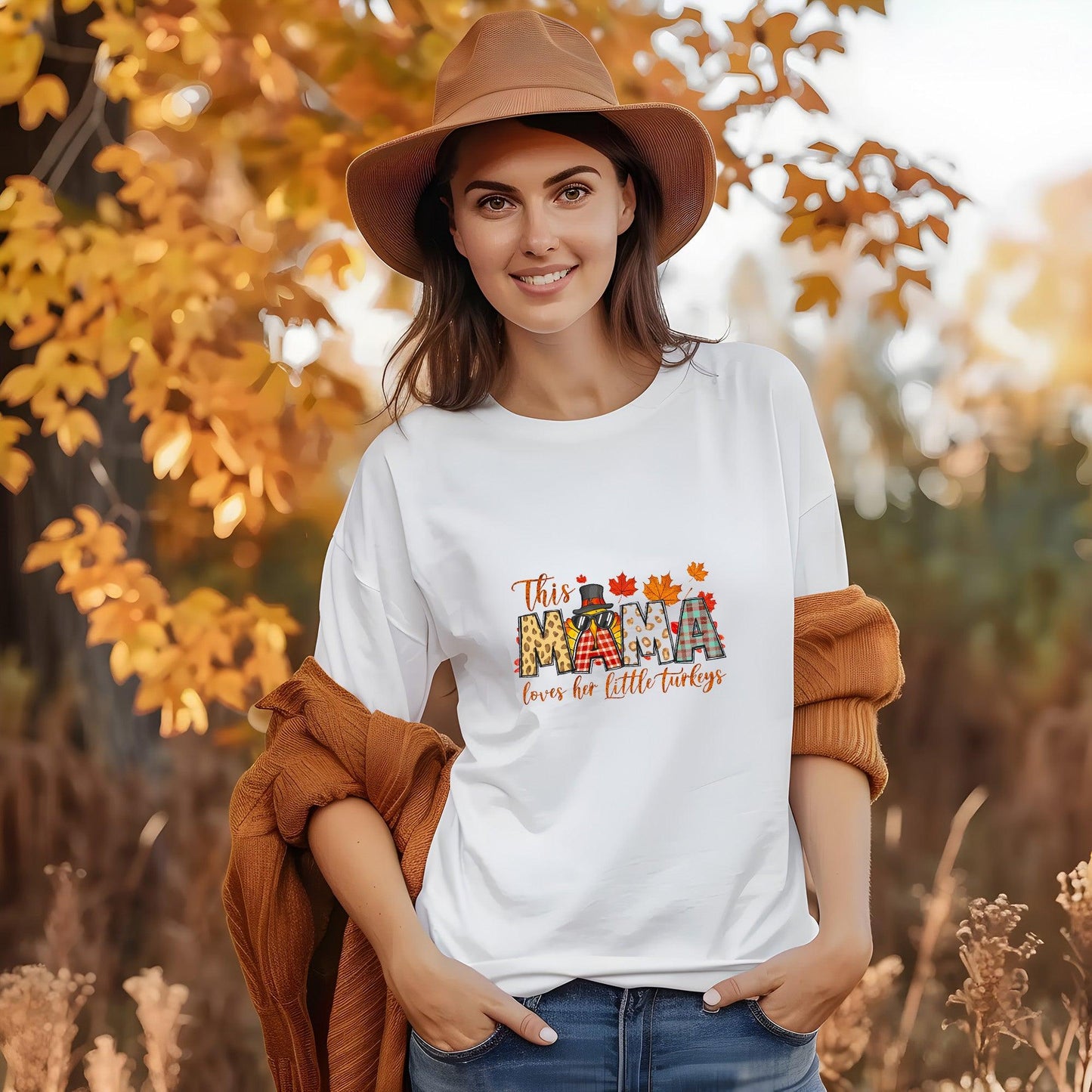 This MAMA Loves Her Little Turkeys Thanksgiving Sweatshirt