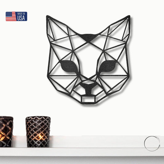 Cat Geometric Indoor Outdoor Steel Wall Sign