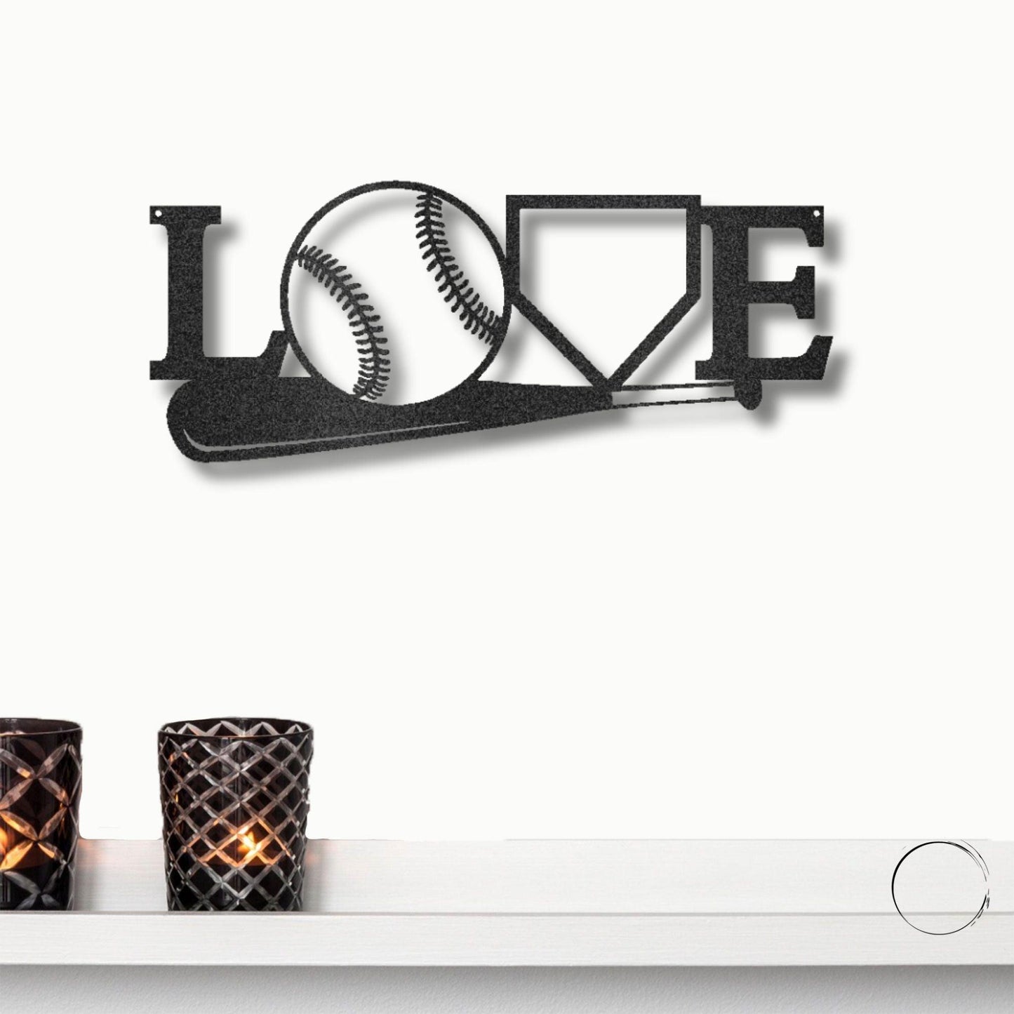 Baseball Love the Game Metal Art Wall Sign