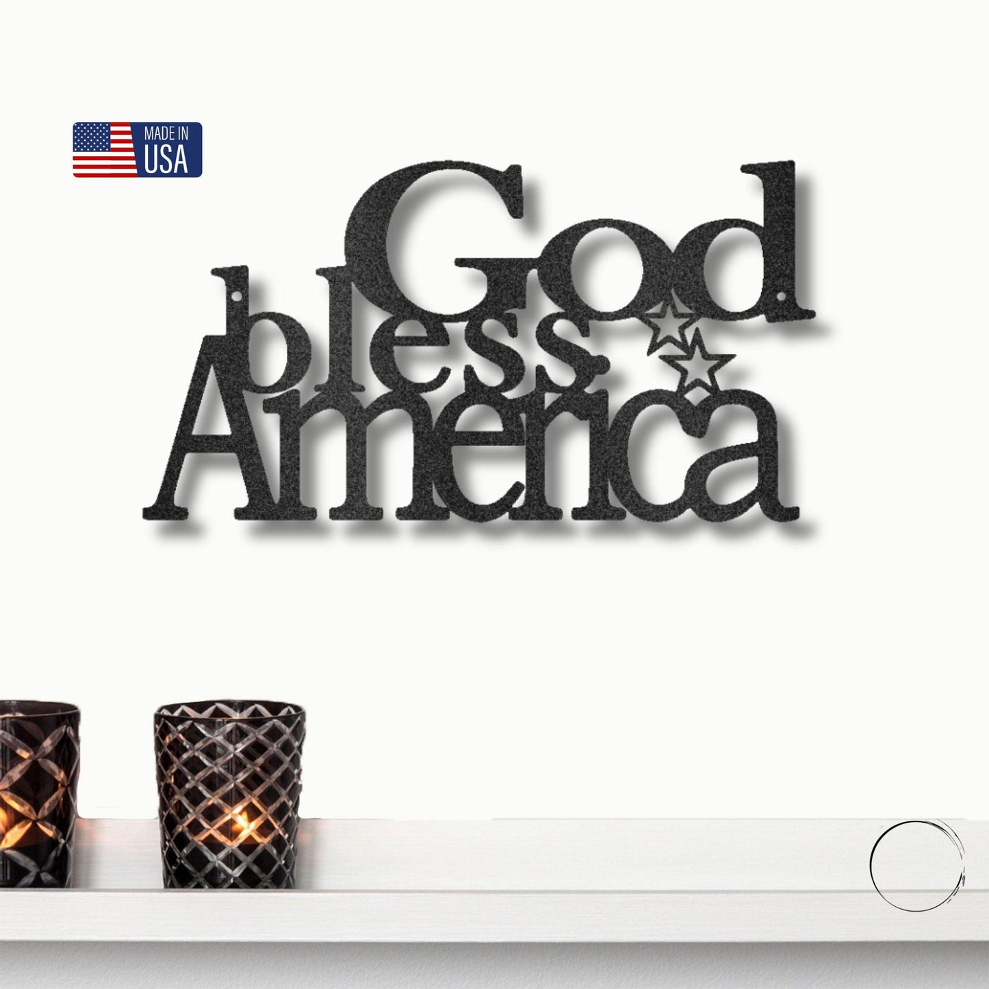 God Bless America Metal Art Wall Sign