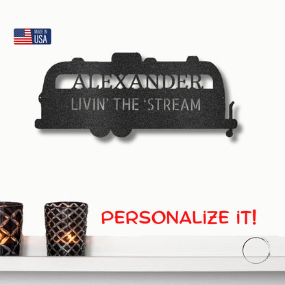 Airstream RV Custom Text Monogram Wall Sign Metal Art