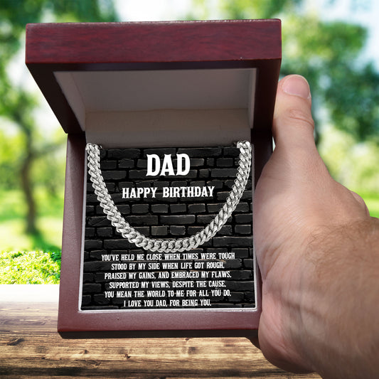 Dad Personalized Birthday, Father's Day, Christmas Gift Cuban Chain Necklace