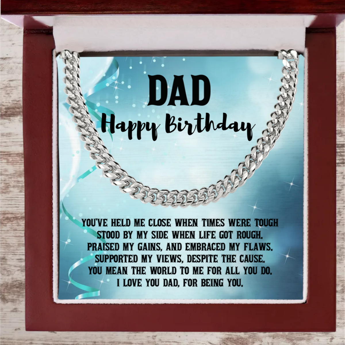 Dad Personalized Birthday, Father's Day, Christmas Gift Cuban Chain Necklace