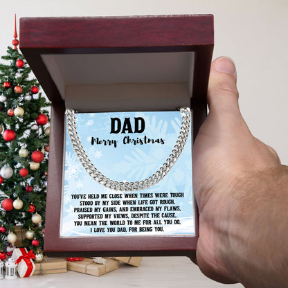 Dad Personalized Birthday, Father's Day, Christmas Gift Cuban Chain Necklace