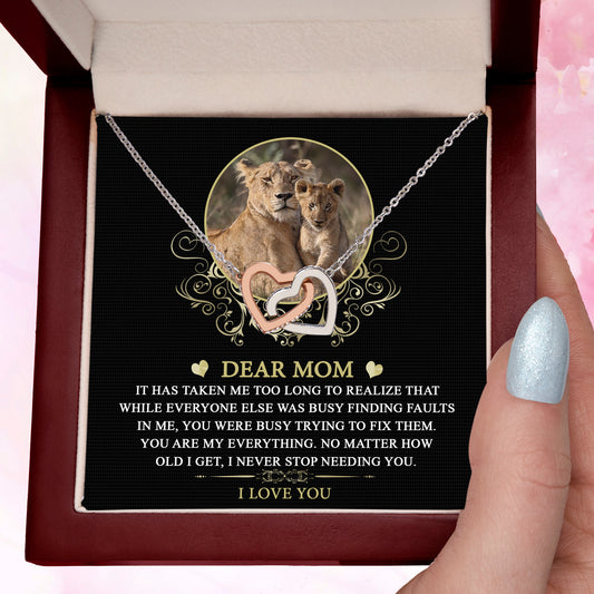 Gift for Mom You are My Everything Interlocking Hearts Necklace