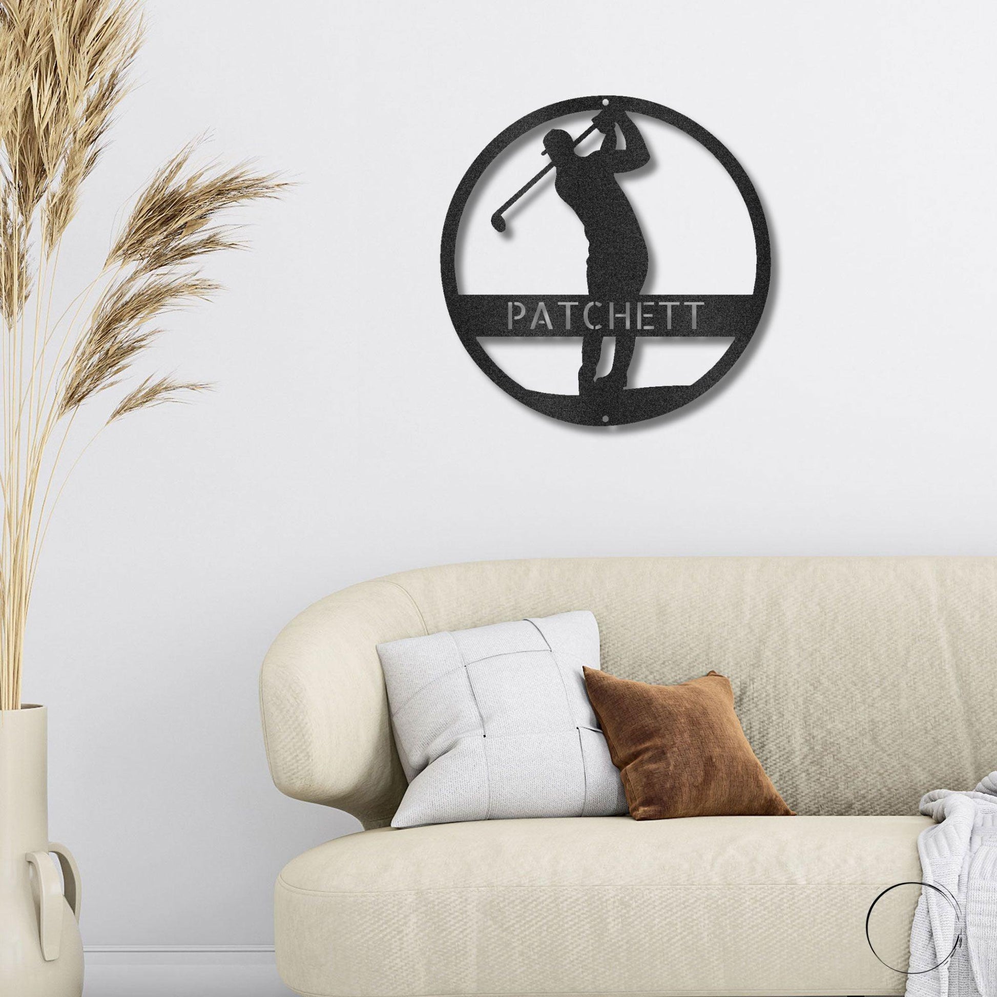 Mastery on the Green: Personalized Male Golfer Metal Wall Art - Mallard Moon Gift Shop