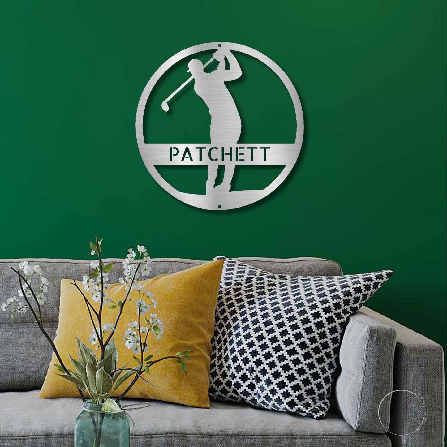 Mastery on the Green: Personalized Male Golfer Metal Wall Art - Mallard Moon Gift Shop