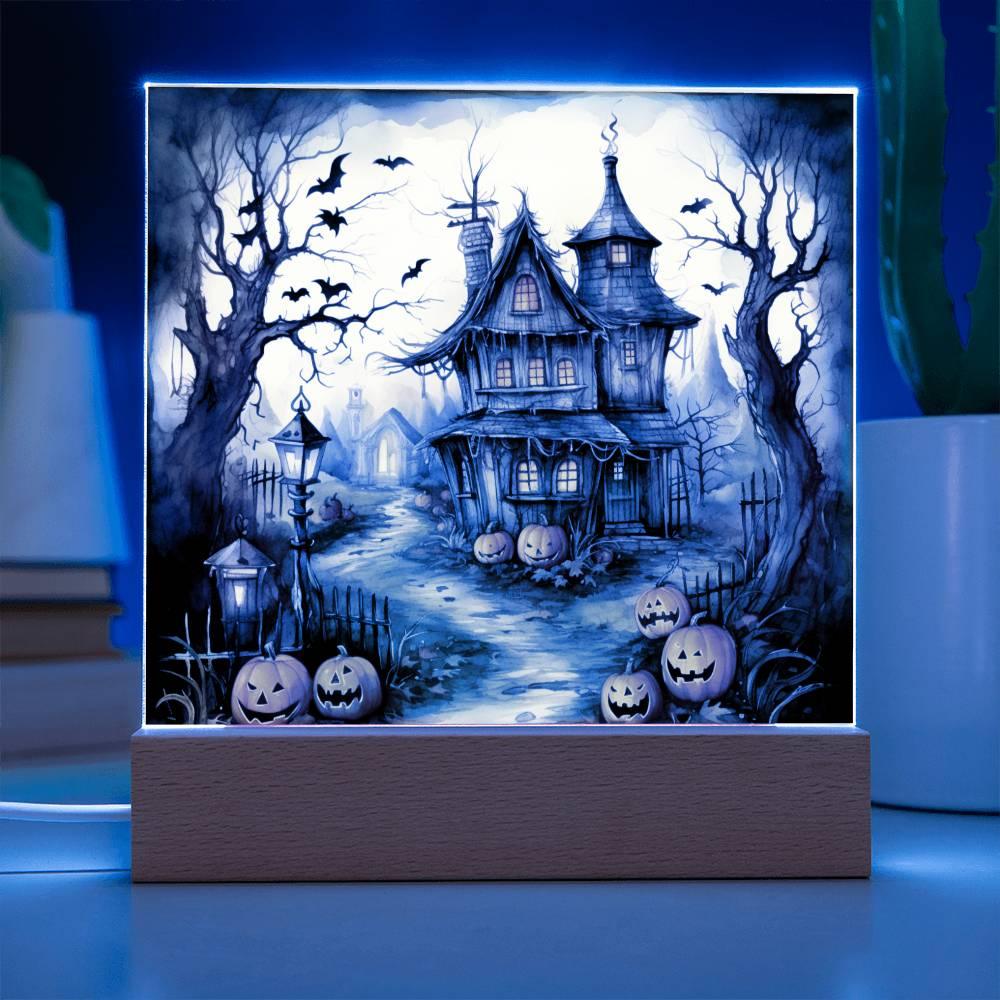 Midnight Manor: Premium Acrylic Halloween Plaque - Mallard Moon Gift Shop