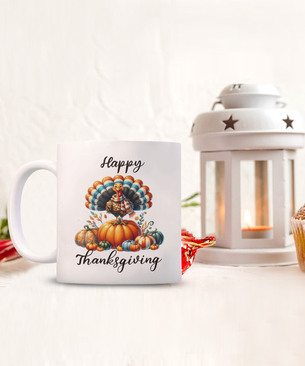 Happy Thanksgiving Ceramic Mug – Perfect for Holiday Cheer!