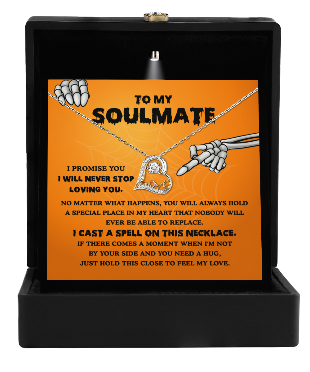 Soulmate-Never Stop Loving Halloween Love Dancing Heart Necklace