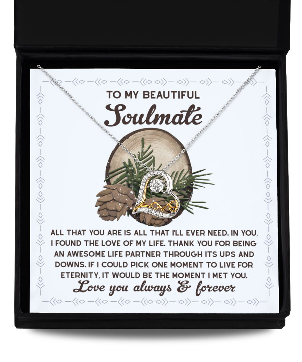 Gift for Soulmate - One Moment - Love Dancing Heart Pendant Necklace