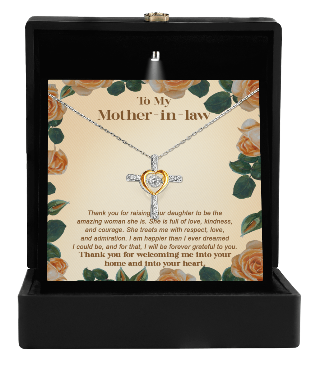 Gift for Mother-in-Law Thank You for Raising an Amazing Woman Cross Pendant Necklace