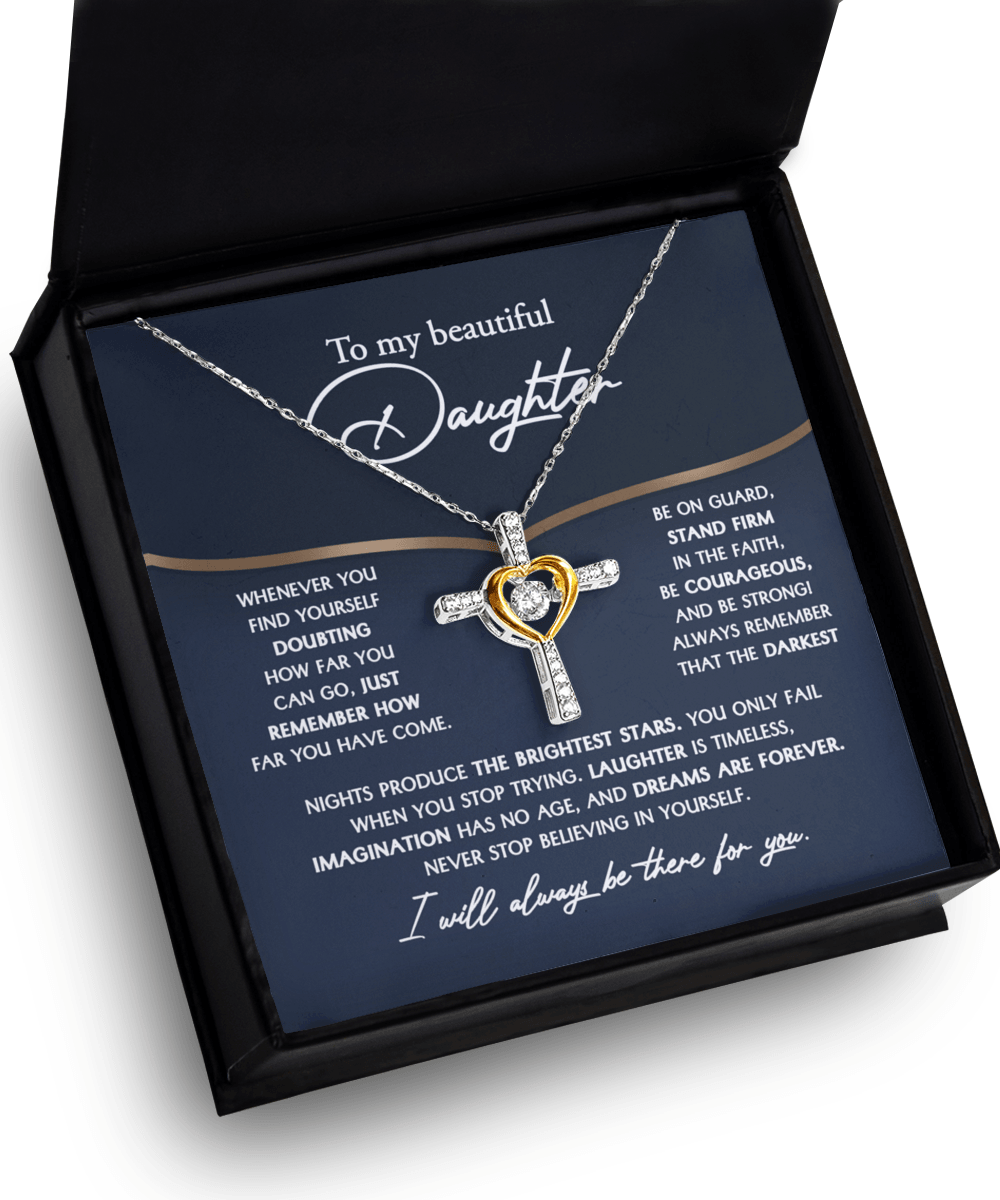 Daughter Gift for Birthday, Graduation, Christmas - Brightest Stars - Cross Pendant Necklace