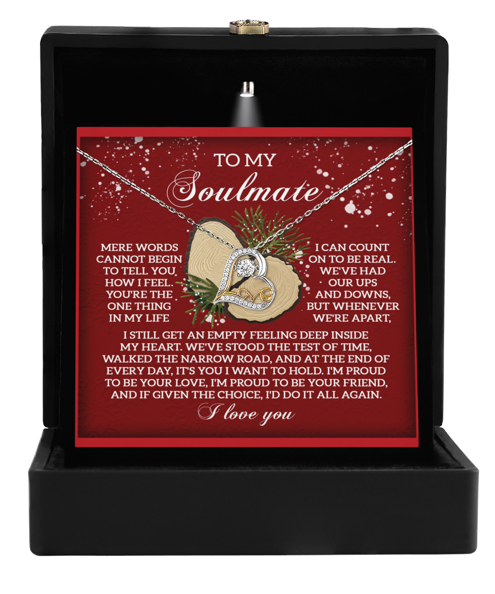 To My Soulmate We've Stood the Test of Time Christmas Anniversary Heart Pendant Necklace for Wife Girlfriend Jewelry