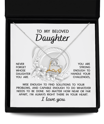 Daughter - I'm Always in Your Heart - Pendant Necklace Wedding Birthday Graduation Gift