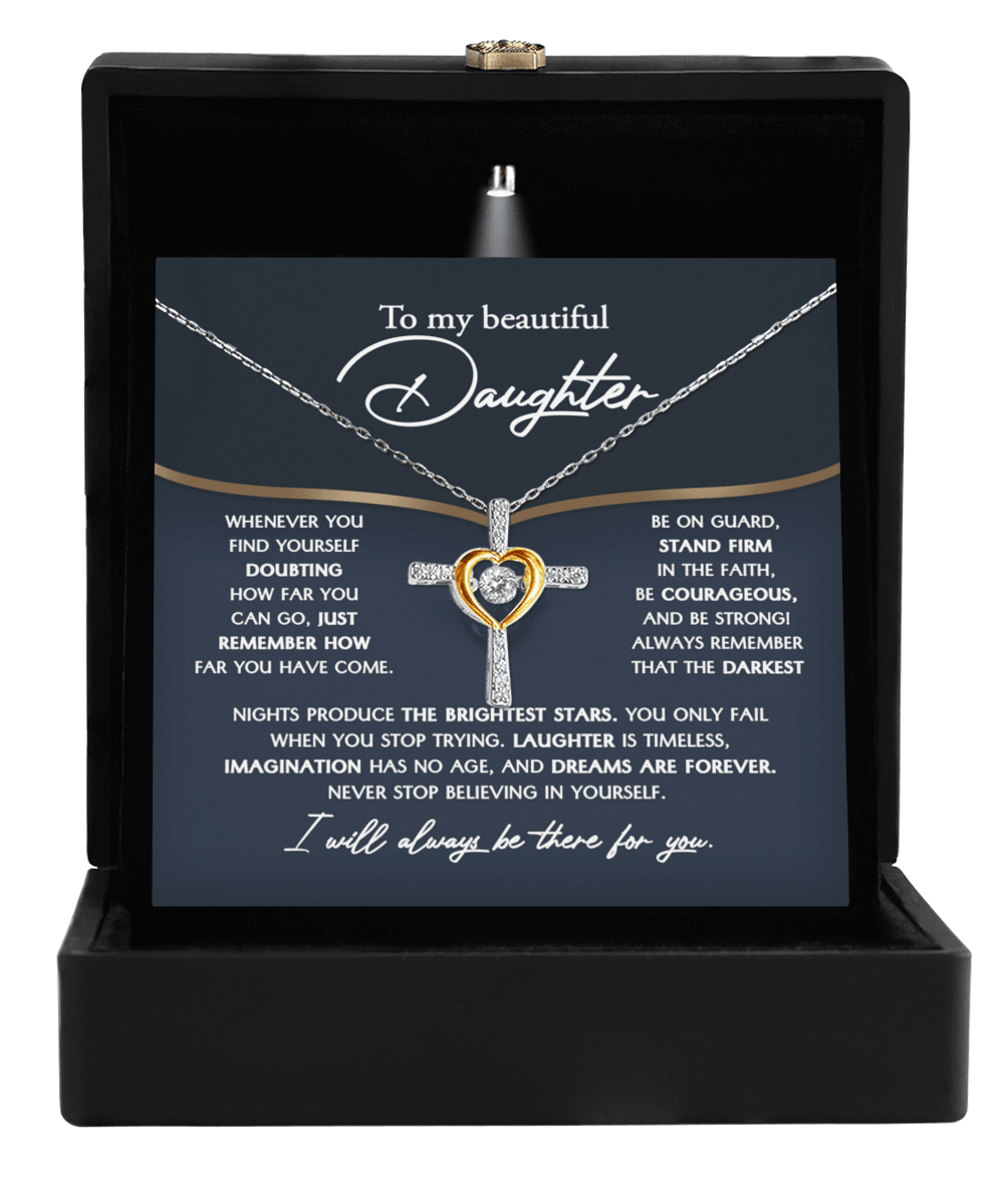 Daughter Gift for Birthday, Graduation, Christmas - Brightest Stars - Cross Pendant Necklace