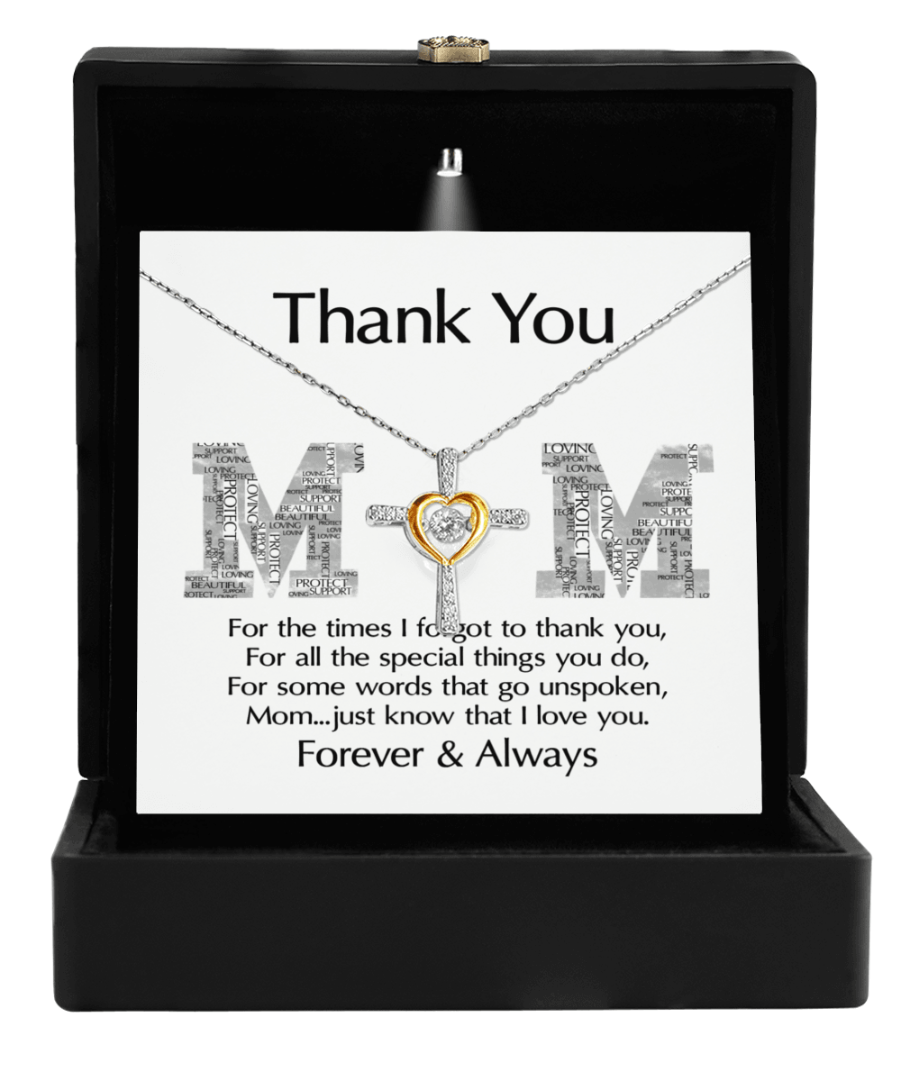 Gift for Mom - Thank You For Every Thing You Do Cross Pendant Necklace