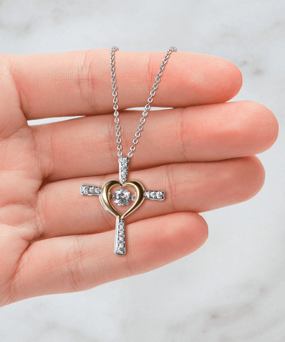 To My Dearest Mom You Are My Rock Cross Pendant Necklace