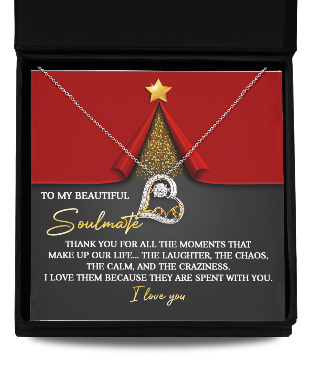 Gift for Soulmate - The Moments - Love Dancing Heart Pendant Necklace