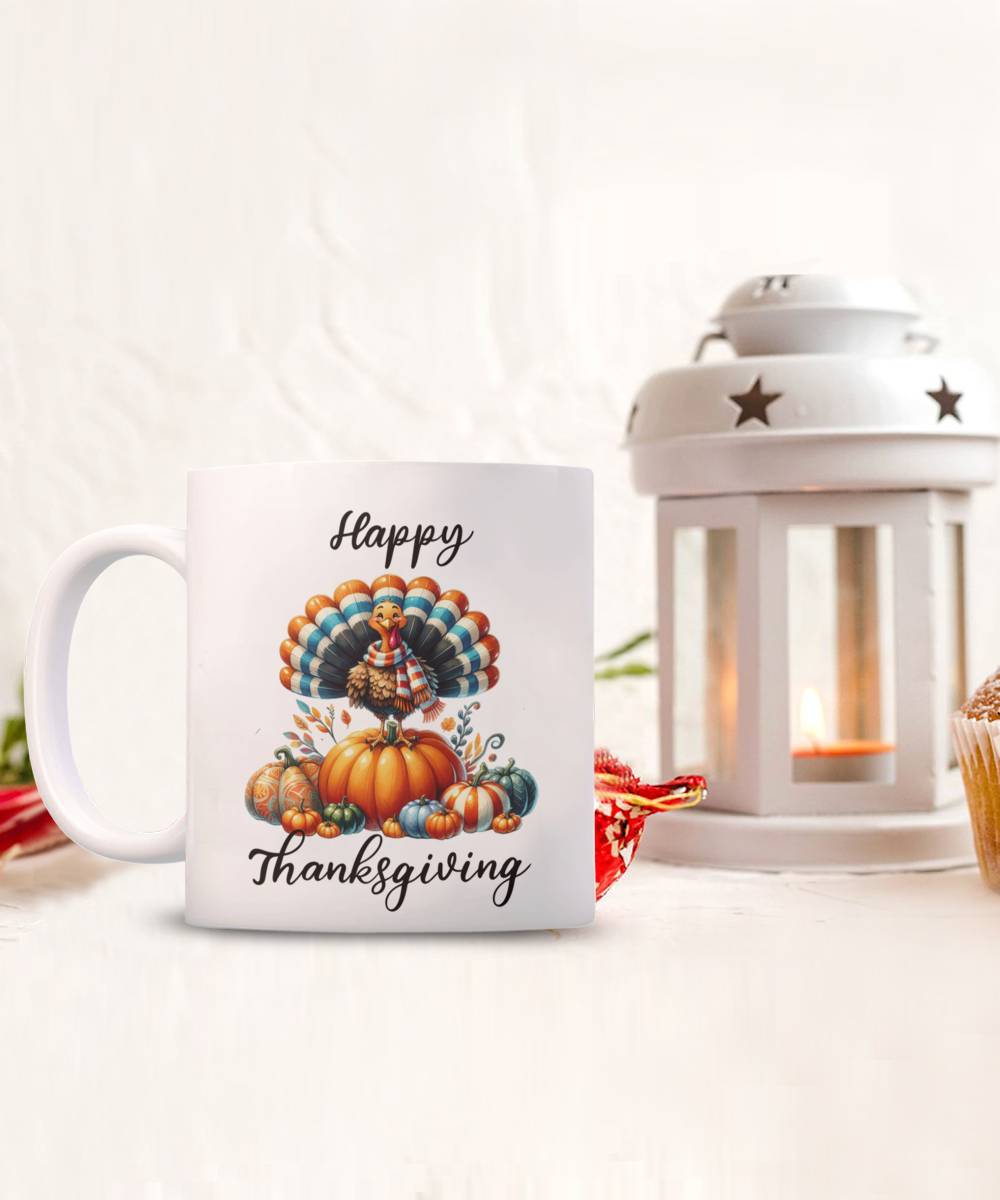 Happy Thanksgiving Ceramic Mug – Perfect for Holiday Cheer!