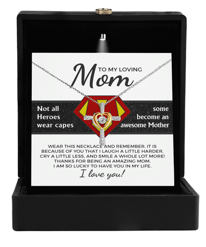 To My Amazing Super Mom Not All Heroes Wear Capes Cross Pendant Necklace