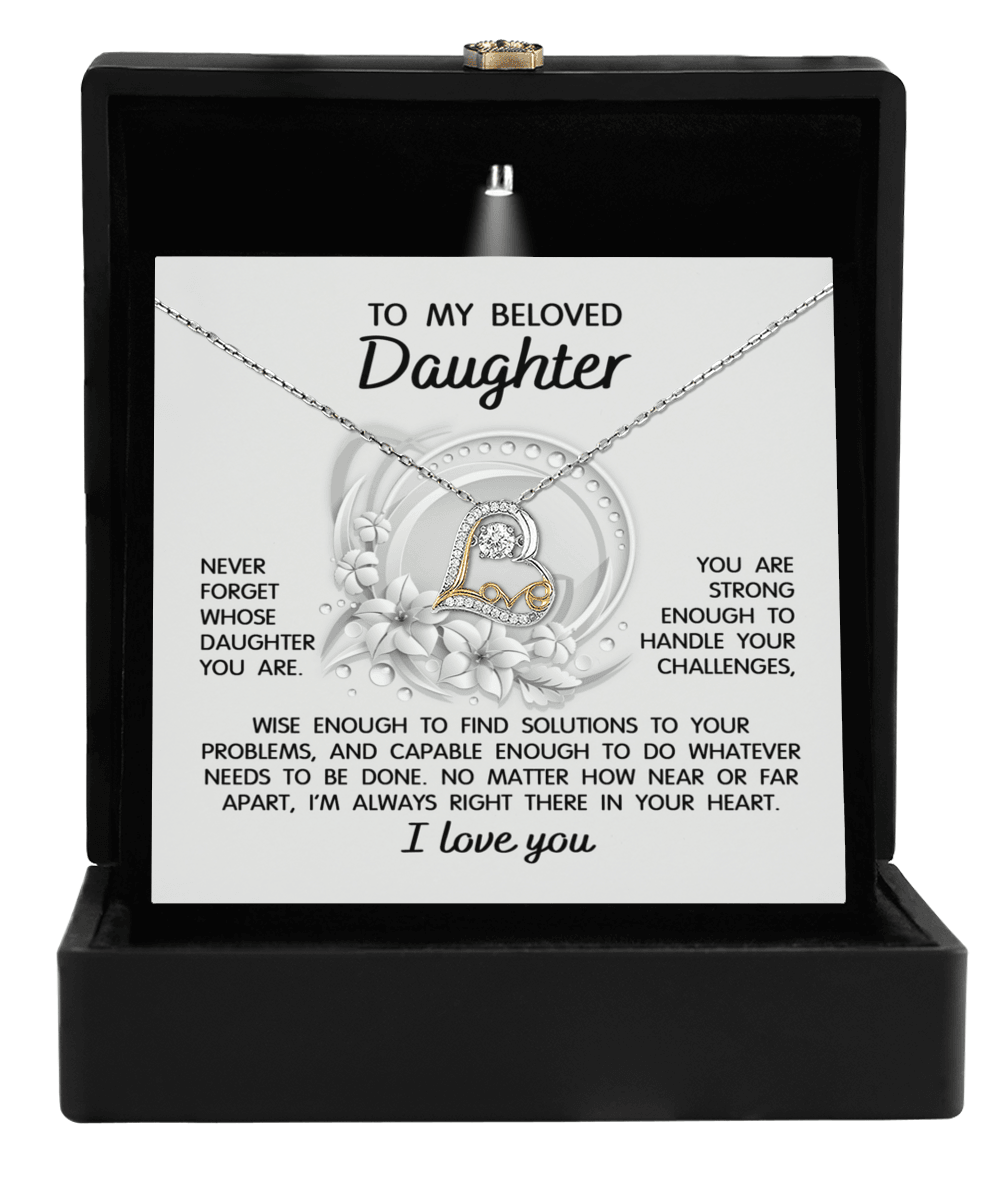 Daughter - I'm Always in Your Heart - Pendant Necklace Wedding Birthday Graduation Gift