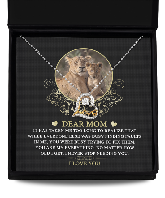 Gift for Mom You are My Everything Dazzling Heart Pendant Necklace