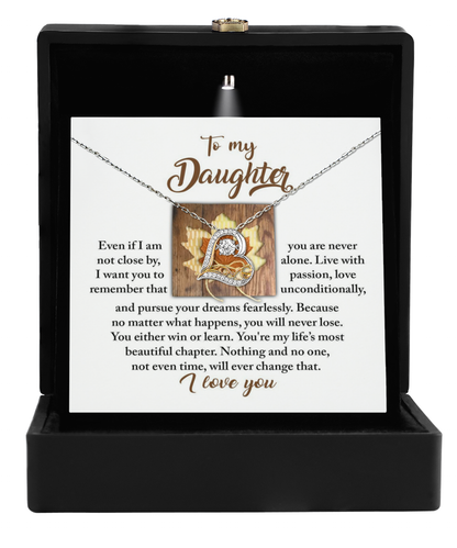 Daughter Birthday, Graduation, Christmas Inspirational Gift  - Live With Passion - Love Dancing Heart Pendant Necklace