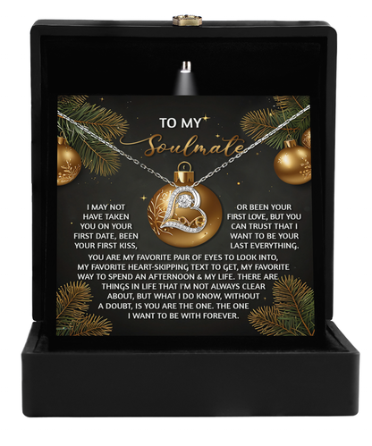 To My Soulmate Without A Doubt You Are The One Christmas Anniversary Heart Pendant Necklace for Wife Girlfriend Jewelry