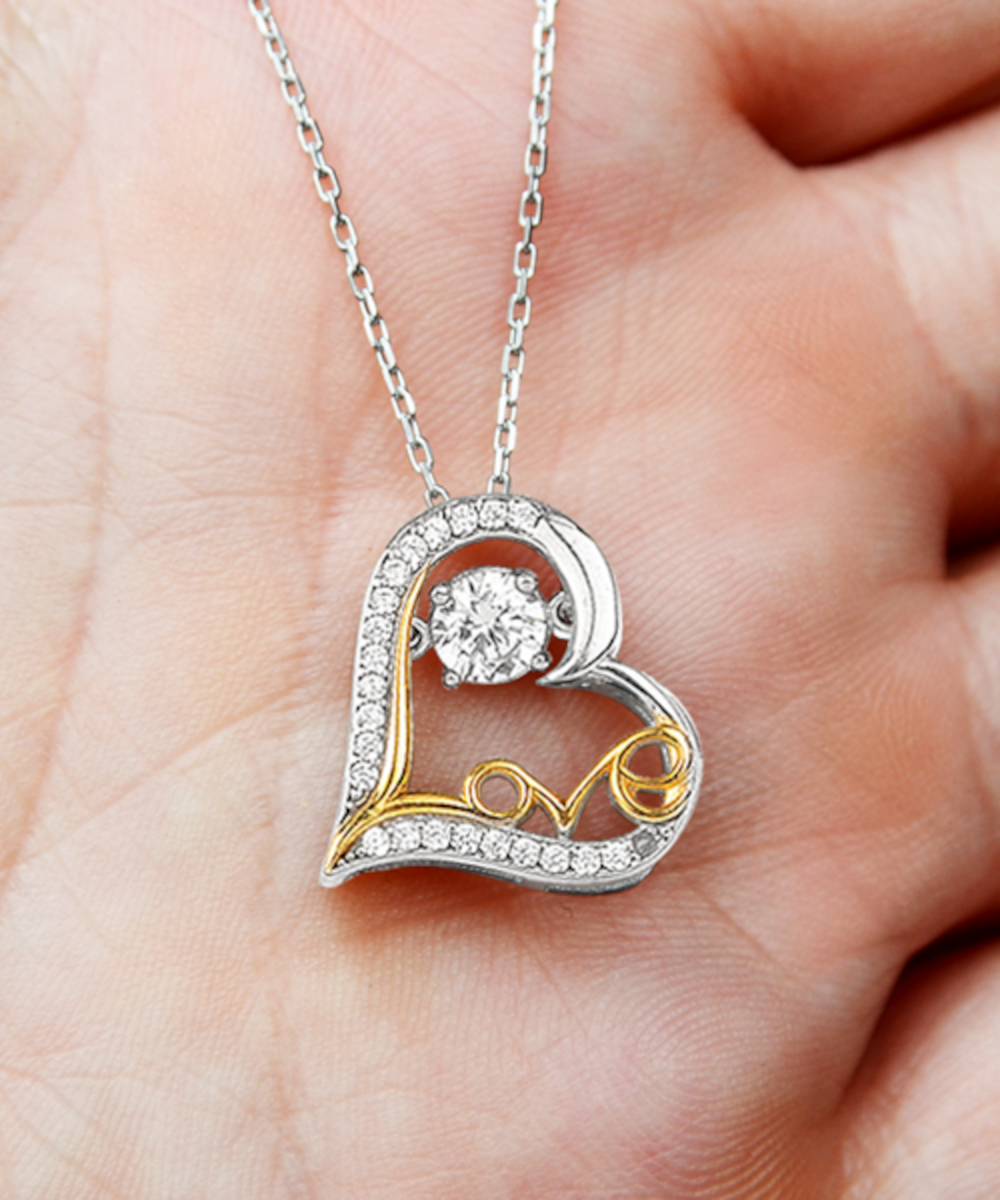 Apology Gift for Girlfriend, Wife, Soulmate - Sorry, See You Crying - Love Dancing Heart Pendant Necklace