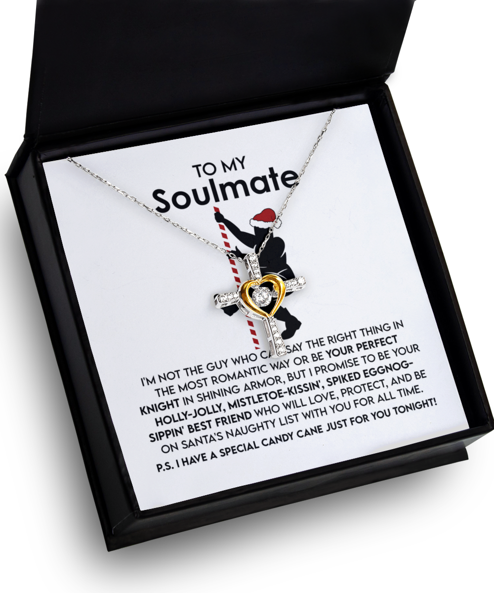 Soulmate, Wife, Girlfriend Romantic Gift - For All Time - Dancing Cross Pendant Necklace