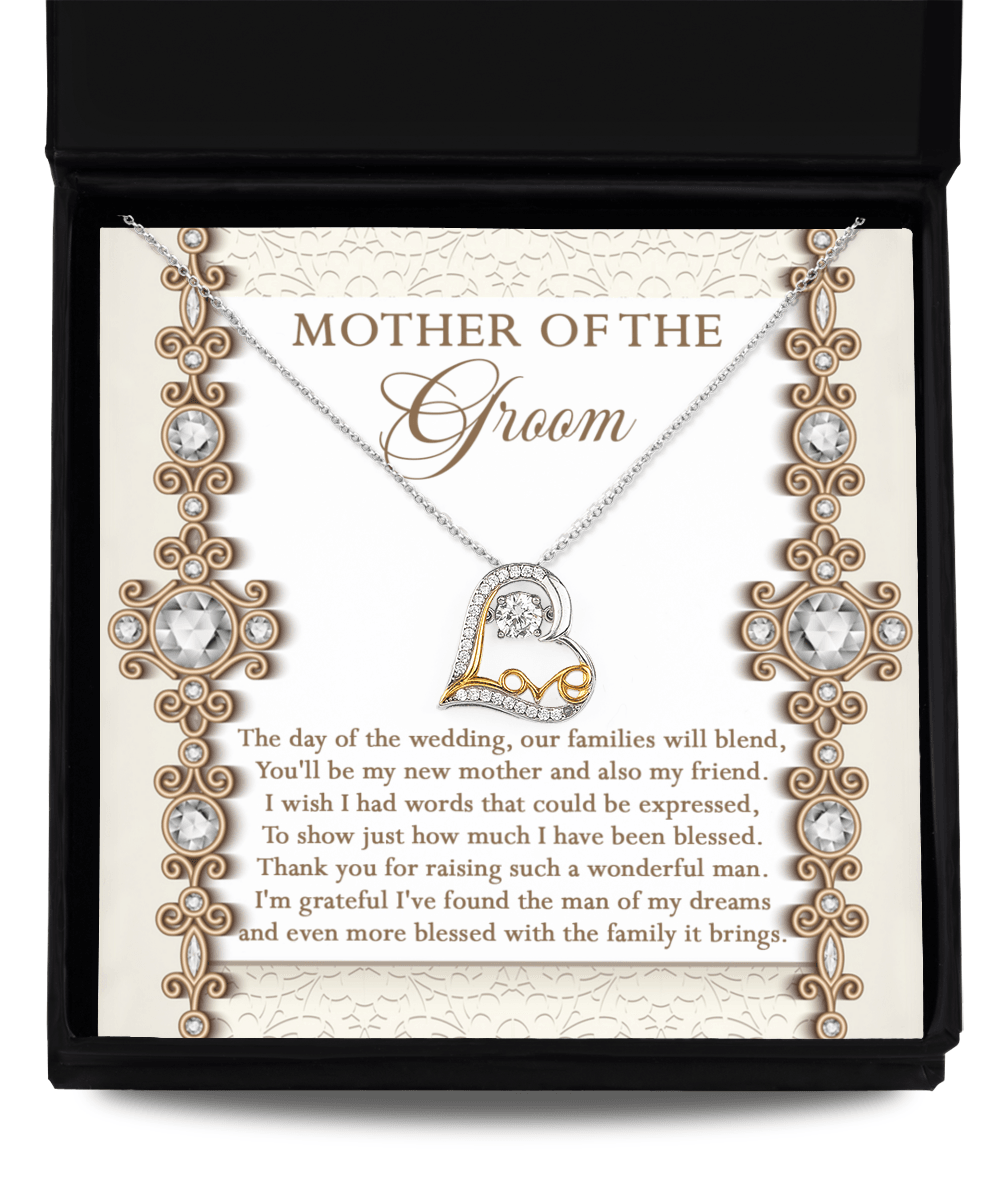 Mother of the Groom Gift New Mother and Friend Love Heart Pendant Necklace