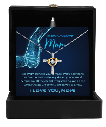 Gift for Mom You Stood Behind My Dreams Cross Pendant Necklace