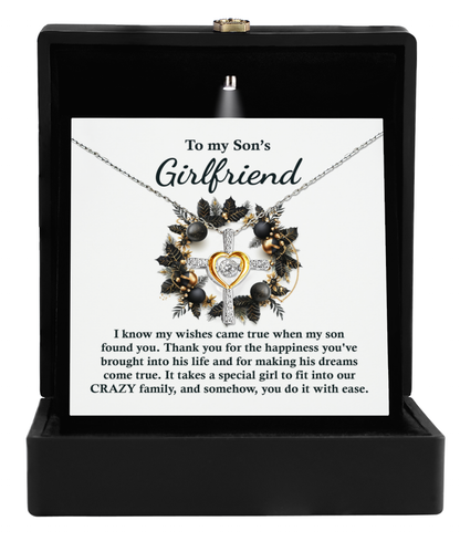 Gift for Son's Girlfriend - My Wishes Came True When He Found You - Dancing Cross Pendant Necklace